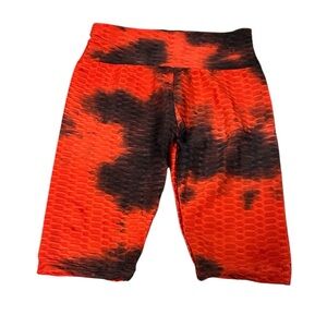 Red and Black Tie-Dye Biker Shorts size medium